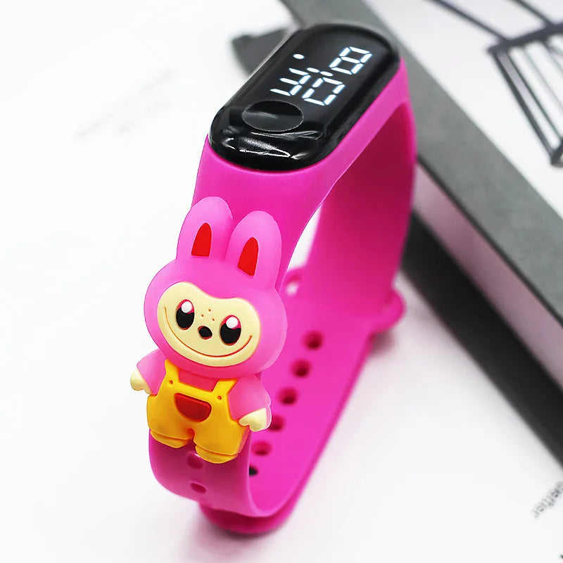New Cute Cartoon Doll Labubu Kids Electronic Watch LED Digital Waterproof Sport Children’S Watch Boys Girls Birthday Toys Gifts