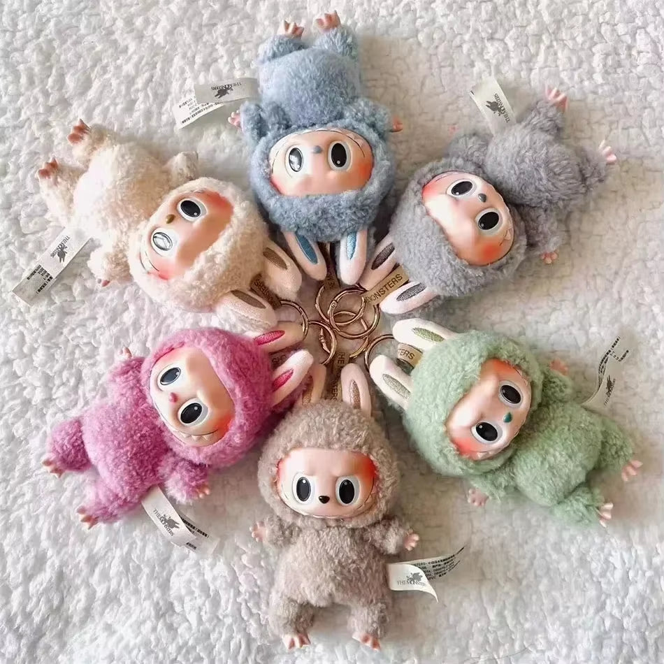 Popular Toys Macaron Monster Labubu Blind Box Series PVC Labubu Macaron Pendant Doll Labubu Surprise Box Keychain Holiday Gift