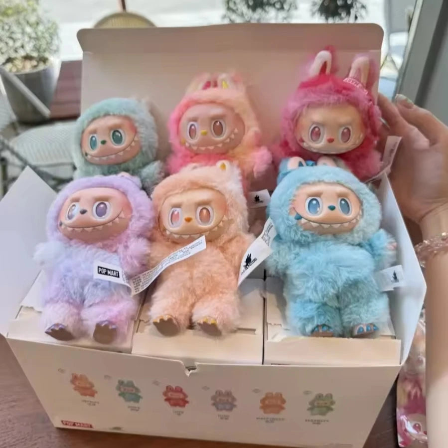 Popular Toys Macaron Monster Labubu Blind Box Series PVC Labubu Macaron Pendant Doll Labubu Surprise Box Keychain Holiday Gift