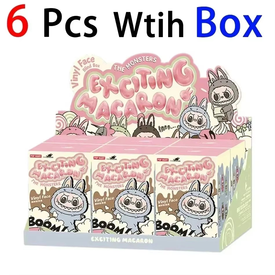 Popular Toys Macaron Monster Labubu Blind Box Series PVC Labubu Macaron Pendant Doll Labubu Surprise Box Keychain Holiday Gift