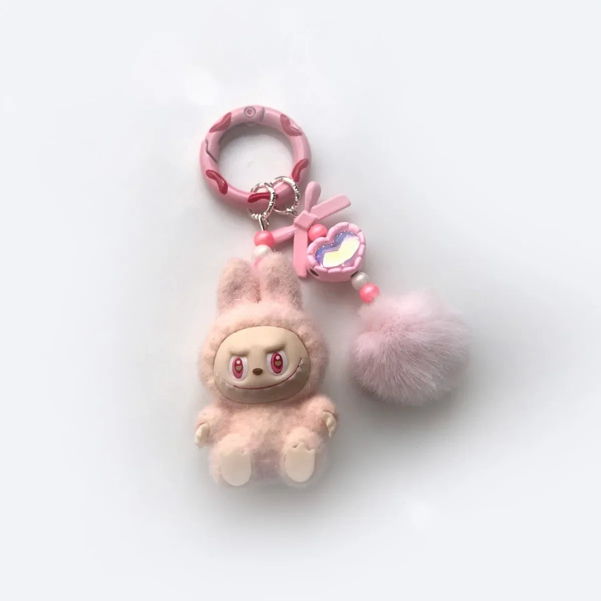Kawaii Labubu Keychain Cartoon Creative Three-Dimensional Doll Students Schoolbag Pendant Car Keyring Women and Men Trend Gifts