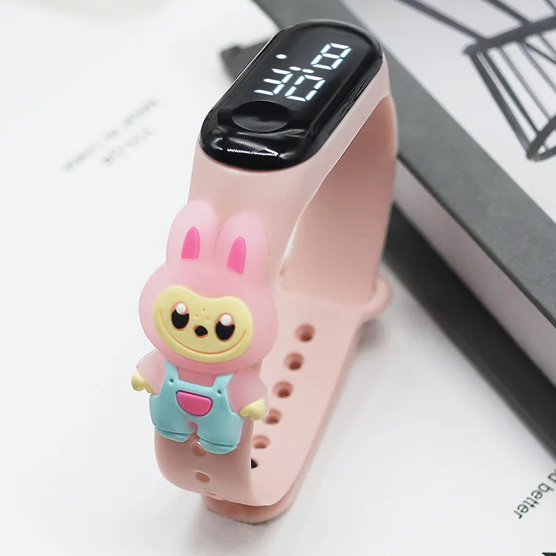 New Cute Cartoon Doll Labubu Kids Electronic Watch LED Digital Waterproof Sport Children’S Watch Boys Girls Birthday Toys Gifts