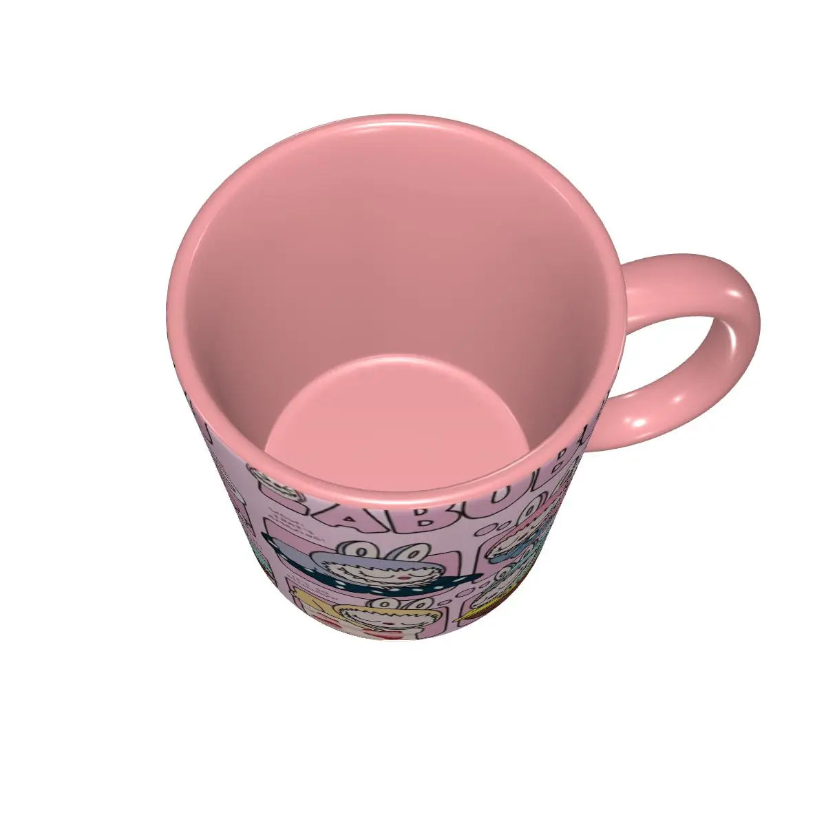 Cute Pink Labubu Cake Tea Cup Sleep Labubu Print Room Mug