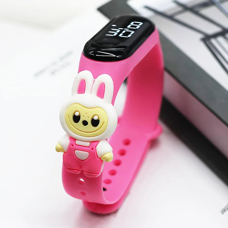 New Cute Cartoon Doll Labubu Kids Electronic Watch LED Digital Waterproof Sport Children’S Watch Boys Girls Birthday Toys Gifts