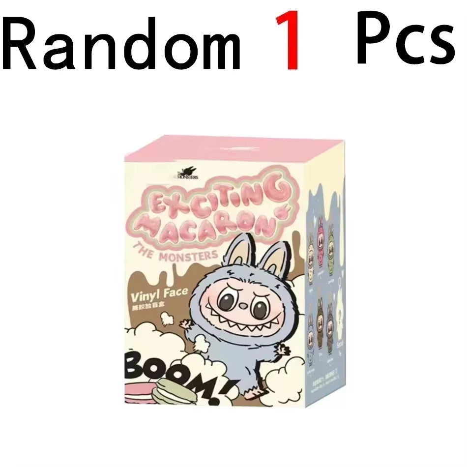 Popular Toys Macaron Monster Labubu Blind Box Series PVC Labubu Macaron Pendant Doll Labubu Surprise Box Keychain Holiday Gift