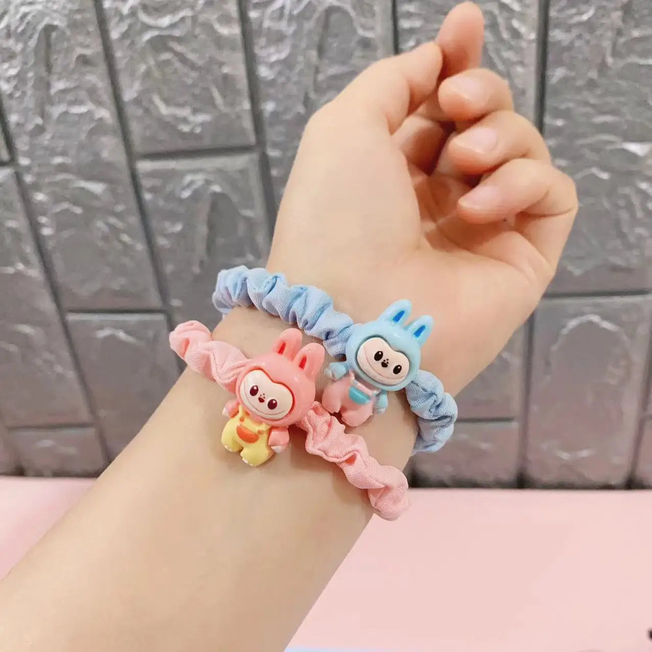 6Pcs Cartoon Labubu Hair Ropes Cute Anime Labubu Women Elastic Hair Circle Hair Accessories Ponytail Kawaii Girls Holiday Gifts
