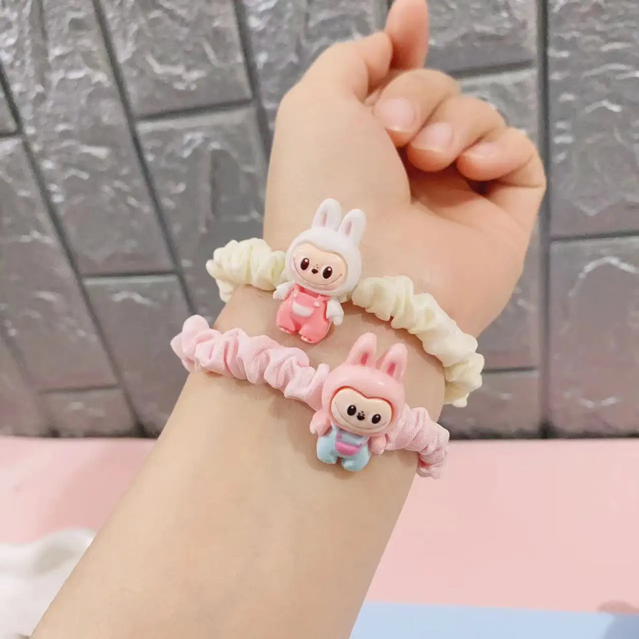 6Pcs Cartoon Labubu Hair Ropes Cute Anime Labubu Women Elastic Hair Circle Hair Accessories Ponytail Kawaii Girls Holiday Gifts