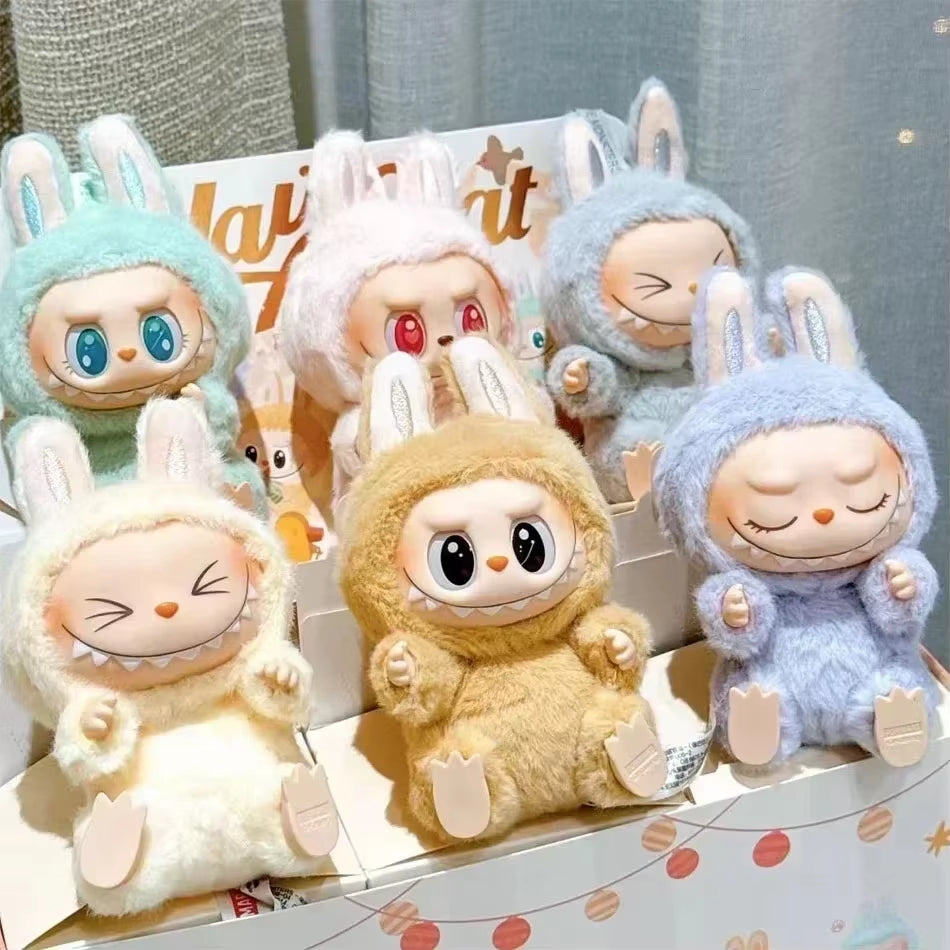Popular Toys Macaron Monster Labubu Blind Box Series PVC Labubu Macaron Pendant Doll Labubu Surprise Box Keychain Holiday Gift