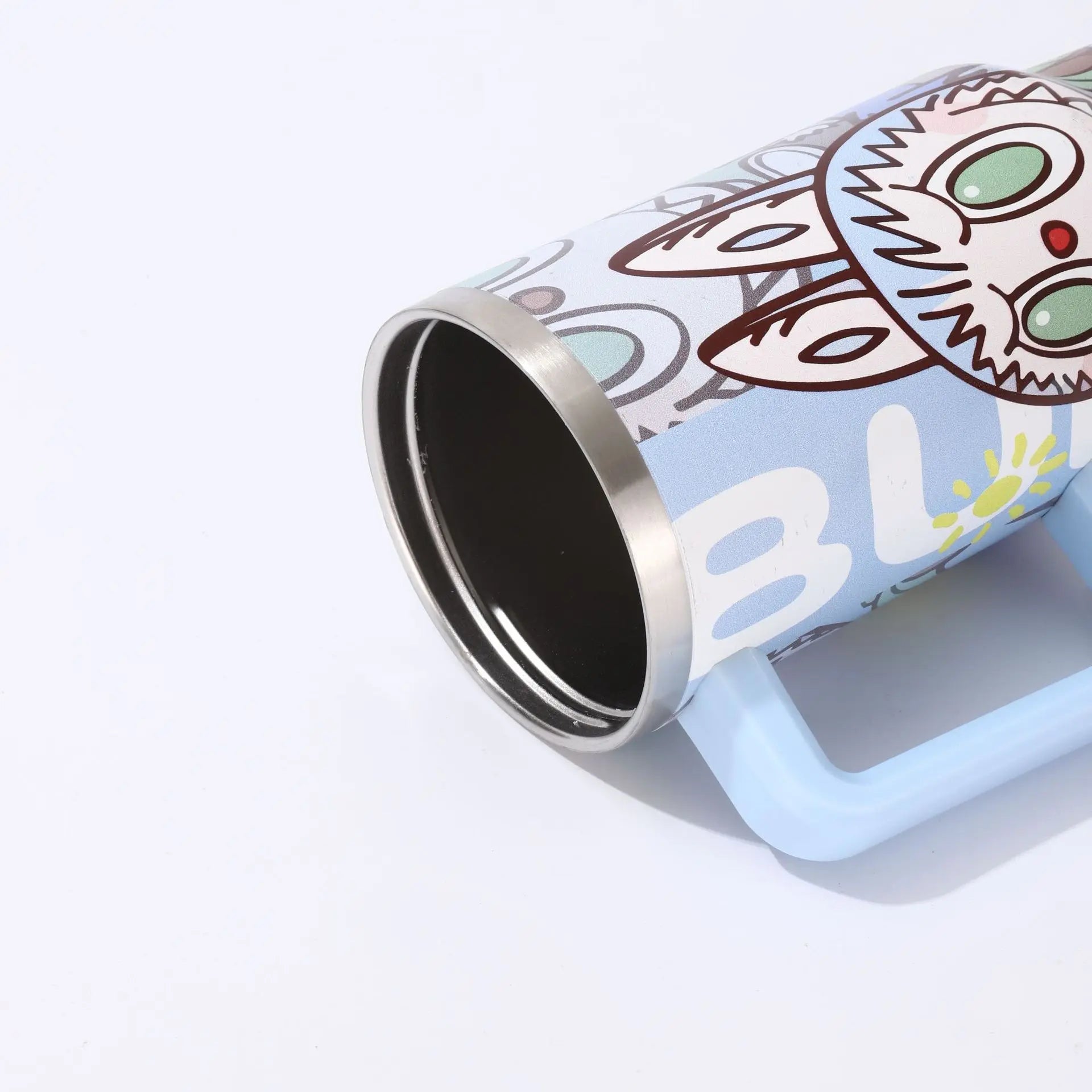 2025 New Labubu Water Cup 40Oz Handle Car Insulated Cup with Straw for Insulation and Cooling, Ice King Cup
