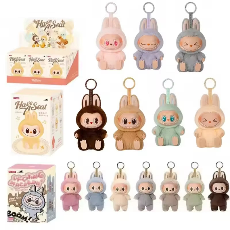 Popular Toys Macaron Monster Labubu Blind Box Series PVC Labubu Macaron Pendant Doll Labubu Surprise Box Keychain Holiday Gift